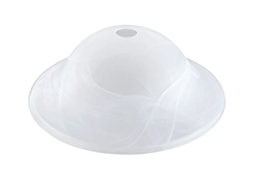 23101-31,Alabaster Replacement Glass Shade for Medium Base Socket Torchiere Lamp, Swag Lamp and Pendant, 15-3/4" Diameter x 5-3/4" High