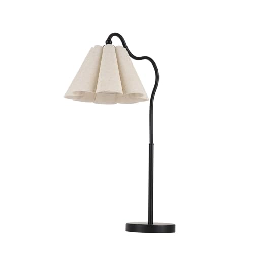 Table Lamp with Beige Pleated Linen Shade