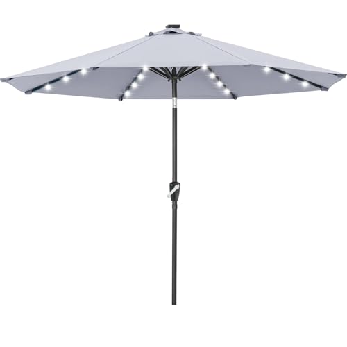 Solar Led Patio Umbrella with 32 Lights 10FT