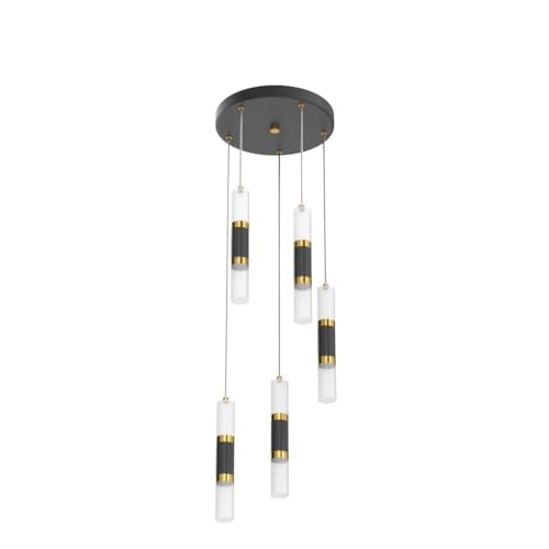 5 Light Modern Pendant Light Kitchen Island Light Fixture Dimmable LED Black Mini Pendant Lights Dinning Room Kitchen Black Gold Pendant Lighting