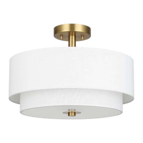 16" Drum Semi Flush Mount Light for Living Room