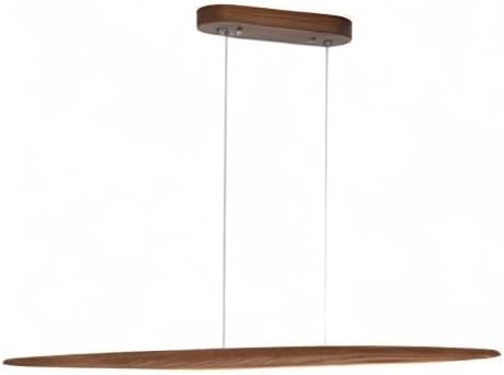 71" Wood Linear Pendant Light Wood Linear Dinning Room Light Island Lights LED Dimmable Chandelier 40w for Dining Room Billiard & Pool Table Walnut Color - Aura Lighting