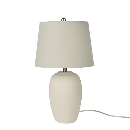 Home 23" Natural White Ceramic Jar Table Lamp for Bedroom