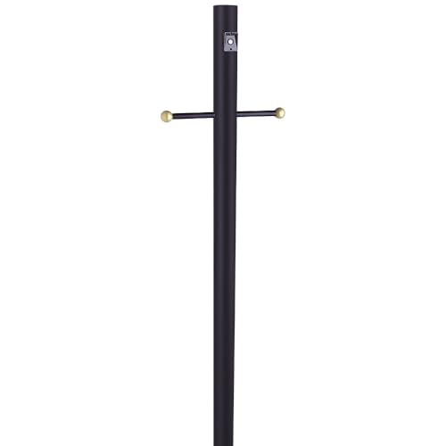 502047 Outdoor Steel Lamp Post with Plastic Cross Arm and Photo Eye