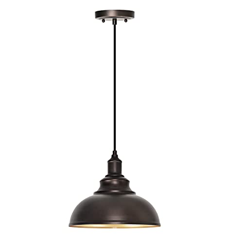 1 Pack Farmhouse Dome Pendant Lights for Kitchen Island Bronze