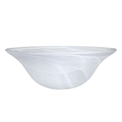 23140 11 Etched Alabaster Transitional Style Replacement Glass Shade for Medium Base Socket Torchiere Lamp