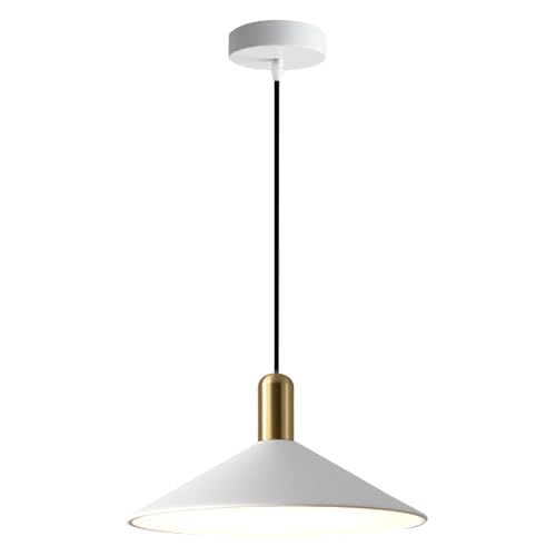 Lighting Vintage Modern 13.8” Large White Dome Pendant Light Fixtures