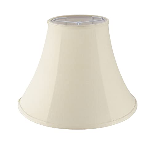 38004 Traditional Handsewn Bell Shaped Collapsible Spider Construction Lamp Shade in Cream