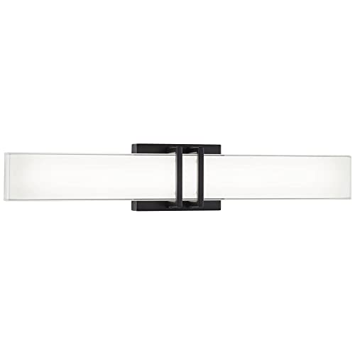 Exeter 24" Wide Black LED Bathroom Vanity Modern Wall Mount Light Fixture