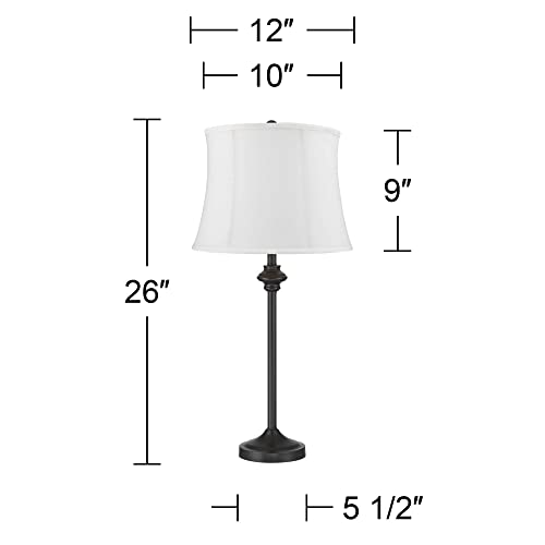 Lynn 26" Tall Buffet Table Lamps Set of 2 Bronze Brown White Dark (2 Count)
