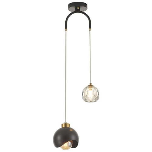 2 Light Modern Pendant Light with Crystal Accent