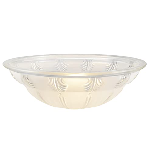 25004-68-1 Replacement 2-Tone Clear & Sandblasted Glass shade for Flush Mount or Semi-Flush Mount, 1/2" Center Hole, 11-3/4" Diameter x 3-7/8" Height