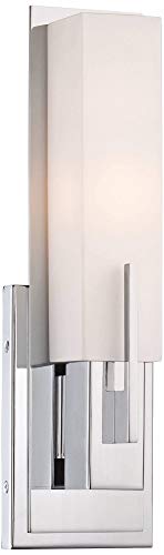 Midtown 15" High White Glass Chrome Modern Wall Mount Sconce Light Fixture