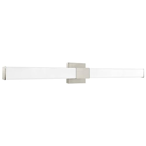 LED Bathroom Vanity Light Fixtures Square 48 Inch Brushed Nickel 5 CCT 2700K