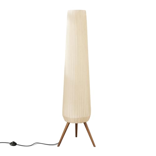 61'' Oatmeal Linen Pleated Floor Lamp