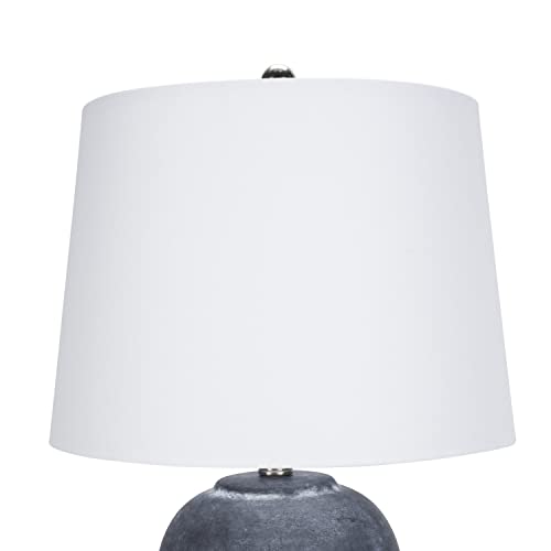 Home 23" Black Vintage Distressed Ceramic Pot Table Lamp for Bedroom