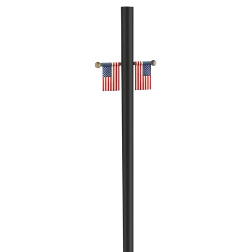 Lamp Post with Plastic Cross Arm and Two 4"x6" American Flags