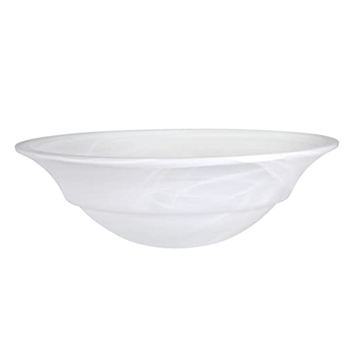 23502 01A Etched Alabaster Traditional Style Replacement Glass Shade for Medium Base Socket Torchiere Lamp