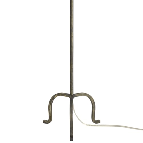 Home 28" Black Wrought Iron Heritage Metal Slim Tripod Table Lamp for Living Room