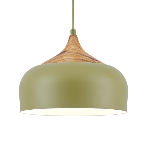 Vintage Pendant Light Fixtures with Faux Pine Wood Grain