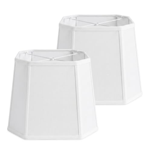 White Square Cut Corner Lamp Shades Set of 2 (2 Count)