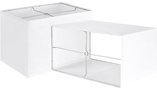 Large White Rectangle Lamp Shades Set of 2 (2 Count)