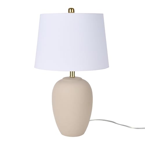 Home 23" Light Pink Ceramic Jar Table Lamp for Bedroom