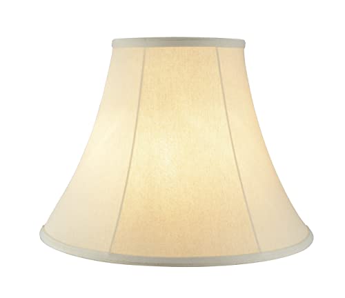 38004 Traditional Handsewn Bell Shaped Collapsible Spider Construction Lamp Shade in Cream