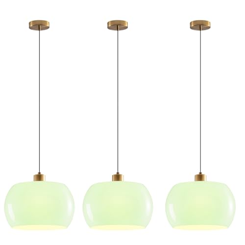 Adjustable Pendant Lamp Green Glass Ceiling Light Fixtures 3