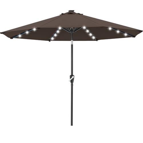 Solar Led Patio Umbrella with 32 Lights 11FT
