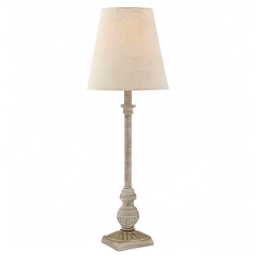 Loreno 24" Tall Buffet Table Lamps Set of 2 Faux Wood Whitewash Skinny (2 Count)