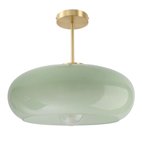 Milk Green Ceiling Light 15.7″Large Mid Century Modern Light Fixture