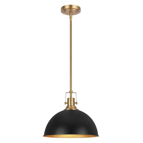 13 Inch Black and Gold Metal Pendant Light Kitchen Island