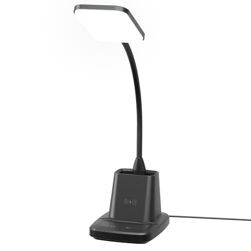 LED Desk Lamp with 10W Wireless Charging & Pen Holder