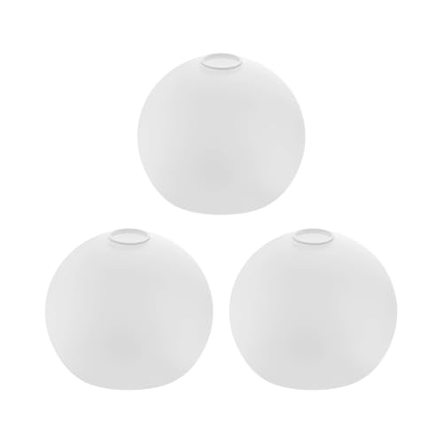 3 Pack White Frosted Globe Glass Shade (3 Count)