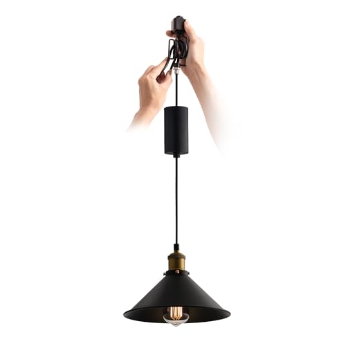 H Type Matte Black E26 Socket Track Lighting Pendant