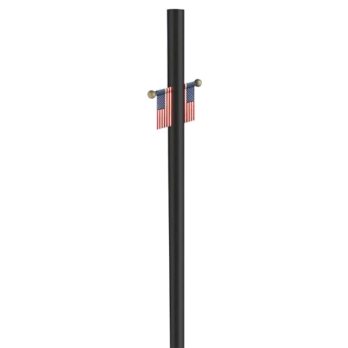 Lamp Post with Plastic Cross Arm and Two 4"x6" American Flags