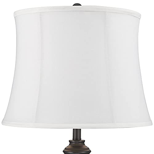 26" Tall Buffet Table Lamps Set of 2 Lynn White Black Skinny Shade (2 Count)