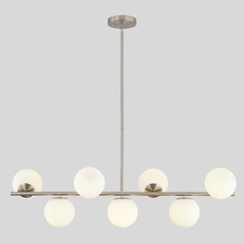 Lighting 7 Light Linear Sputnik Chandelier Brushed Nickel Pendant Light