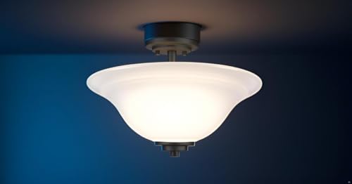 25007-64-1 Replacement Frosted Glass shade for Flush Mount or Semi-Flush Mount, 1/2" Central Hole,12-7/8" Diameter x 5" Height
