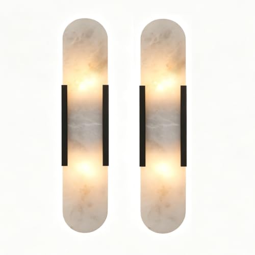 Modern Alabaster Wall Sconce Set of 2