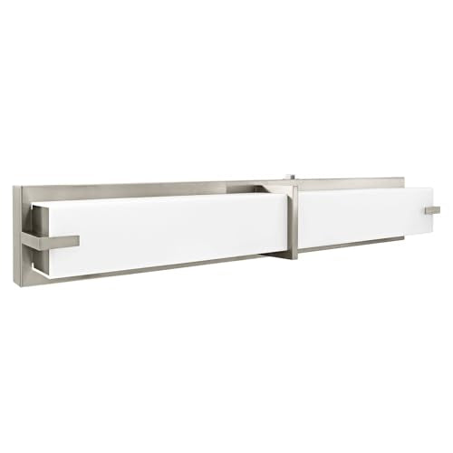 24 Inch LED Vanity Lights Brushed Nickel Bathroom Light Fixtures 3CCT Selectable 3000K 4000K 5000K Modern Vanity Light Bar Over Mirror 25W 1750 Lumens Dimmable Damp Rated ETL Listed