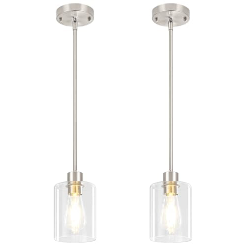 Brushed Nickel Pendant Lights Kitchen Island Modern Hanging Light Fixtures