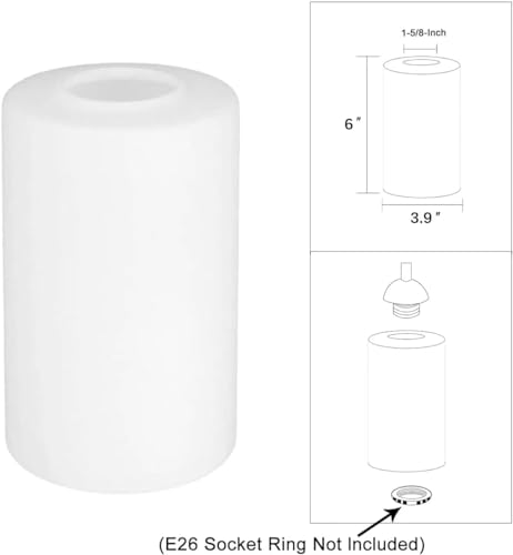 5 Pack White Frosted Glass Light Shade (5 Count)