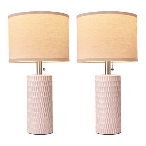20.5" Modern Ceramic Table Lamps for Bedroom Set of 2