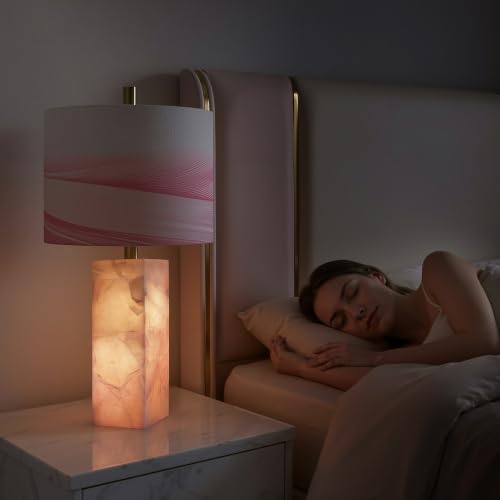 23" Alabaster Table Lamp Set of 2 with Night Light for Bedroom (2 Count)