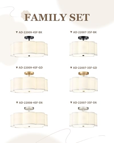 Gold Semi Flush Mount Ceiling Light
