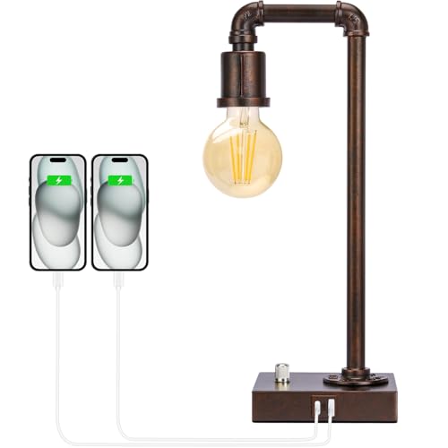Industrial Table Lamp with Water Pipe Design