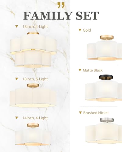 Gold Semi Flush Mount Ceiling Light