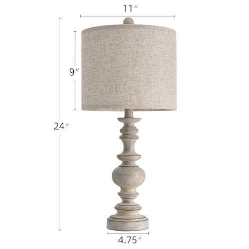24" Farmhouse Retro Table Lamp Set of 2 (2 Count)
